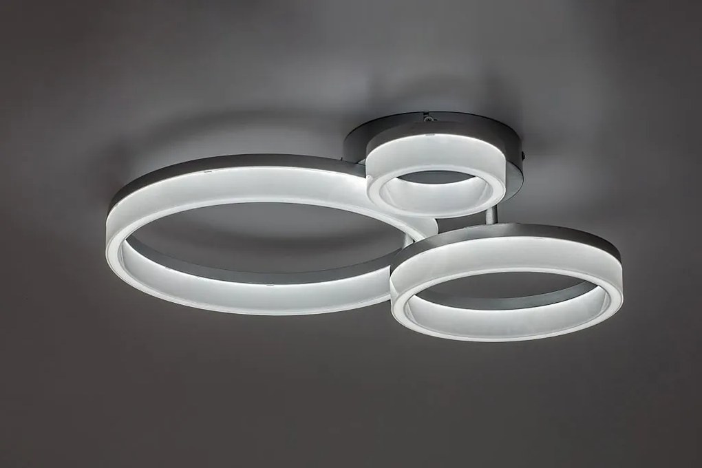 Plafoniera LED design geometric circular Amilia crom