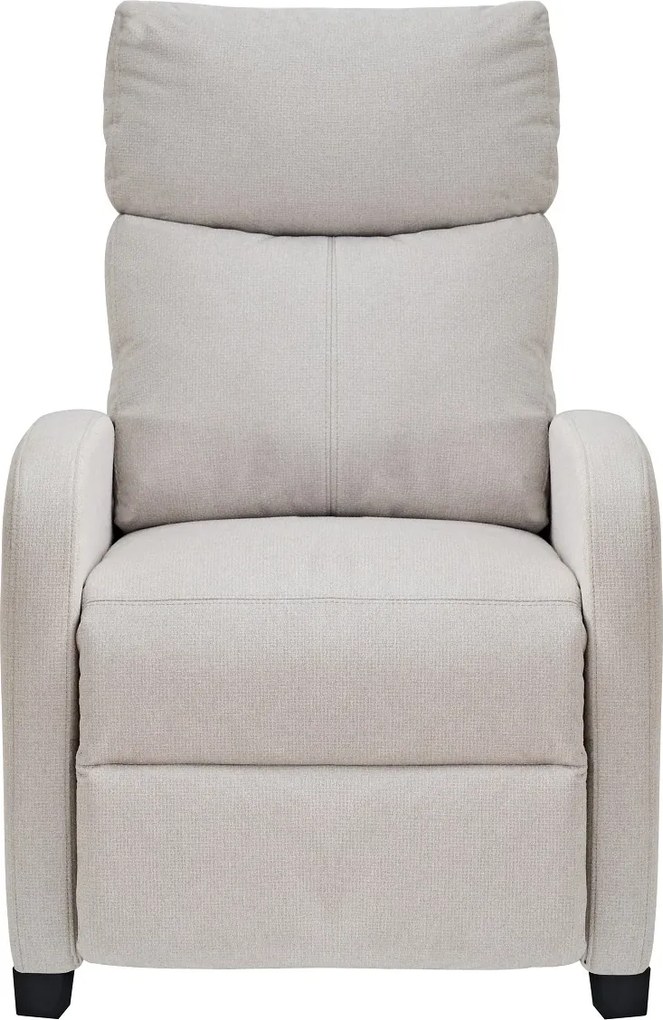 Fotoliu de relaxare, Spatar Rabatabil 135°, Suport picioare extensibil, Material textil, Bej Barrel-03