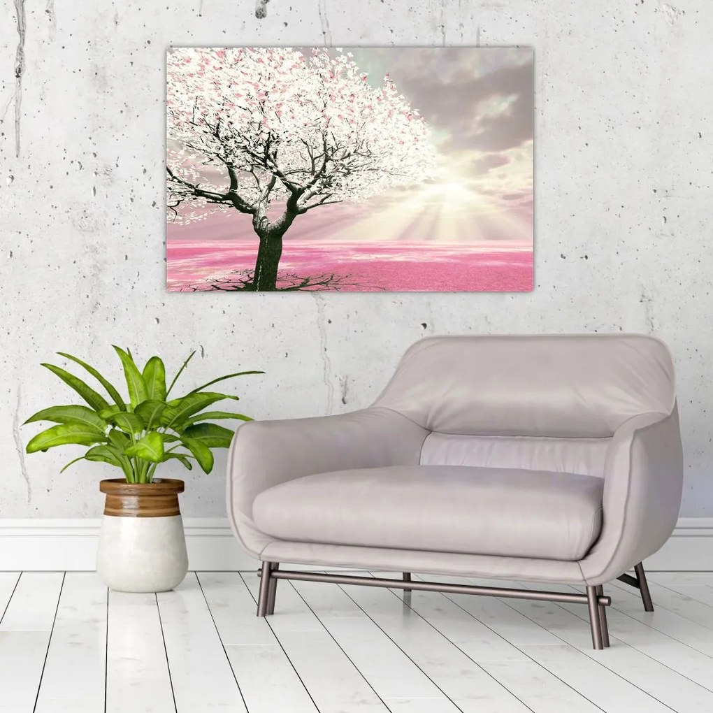 Tabloul copacului roz (90x60 cm)