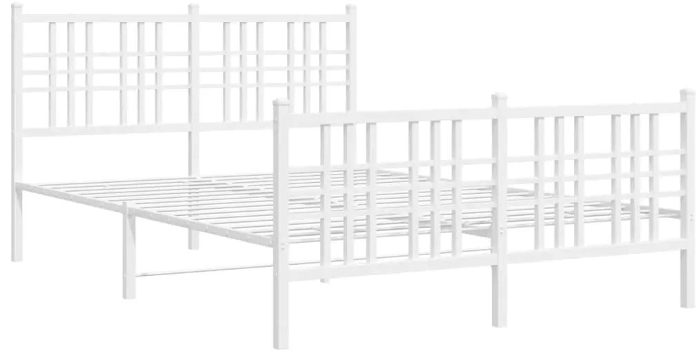 376388 vidaXL Cadru de pat metalic cu tăblie, alb, 120x190 cm