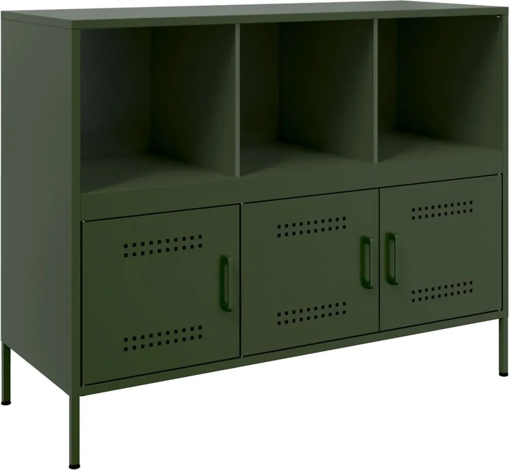 vidaXL Dulap, verde măsliniu, 100,5x39x79 cm, oțel