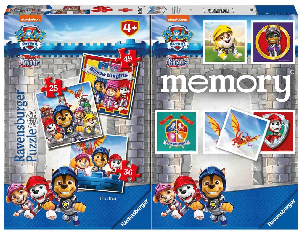 PUZZLE + JOC MEMORY PATRULA CATELUSILOR, 25/36/49 PIESE - RAVENSBURGER (RVSPC20983)