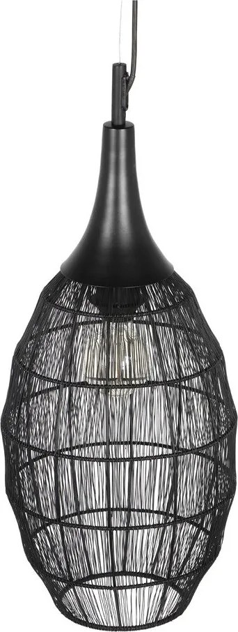 Lustră negru-mat cu abajur din metal Soraya – Trio