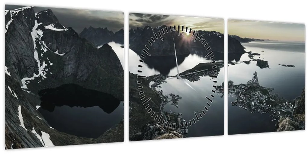 Tablou - Munții norvegieni (cu ceas) (90x30 cm)