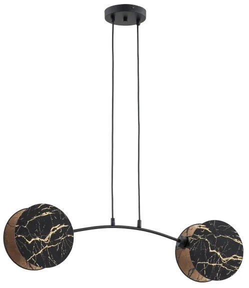 Lustră pe cablu MOTIF 2xE27/15W/230V negru/auriu