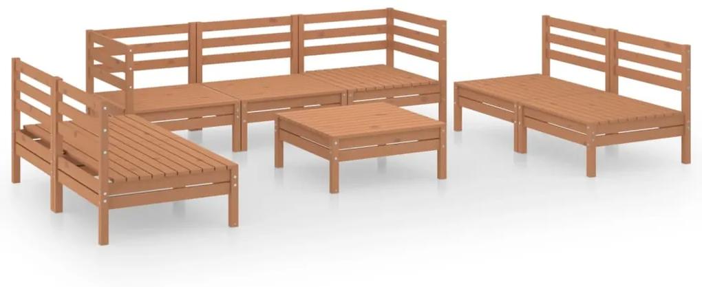 3082570 vidaXL Set mobilier de grădină, 8 piese, maro miere, lemn masiv de pin