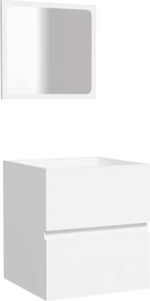 vidaXL Dulap de baie cu oglindă, alb, lemn prelucrat