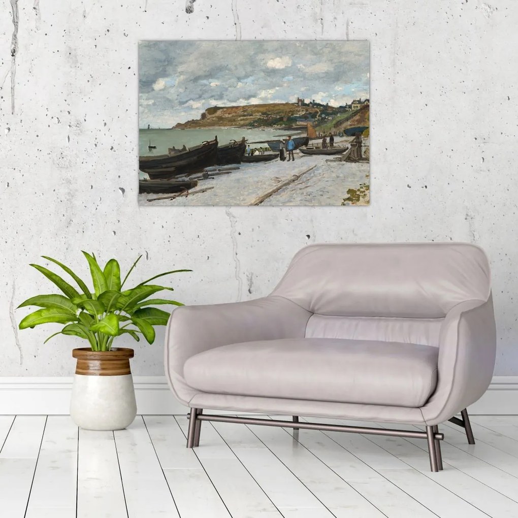 Tablou pe sticlă - Claude Monet, Sainte Adresse, reproducere (70x50 cm)