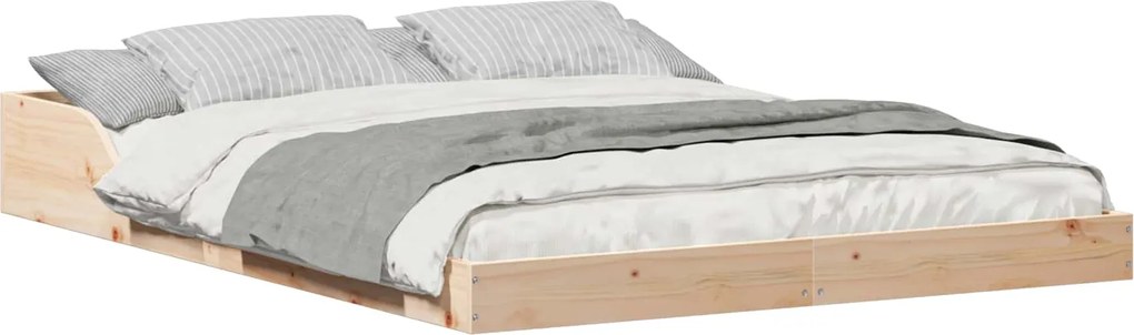 vidaXL Cadru de pat Maro 140 x 190 cm Lemn de pin masiv