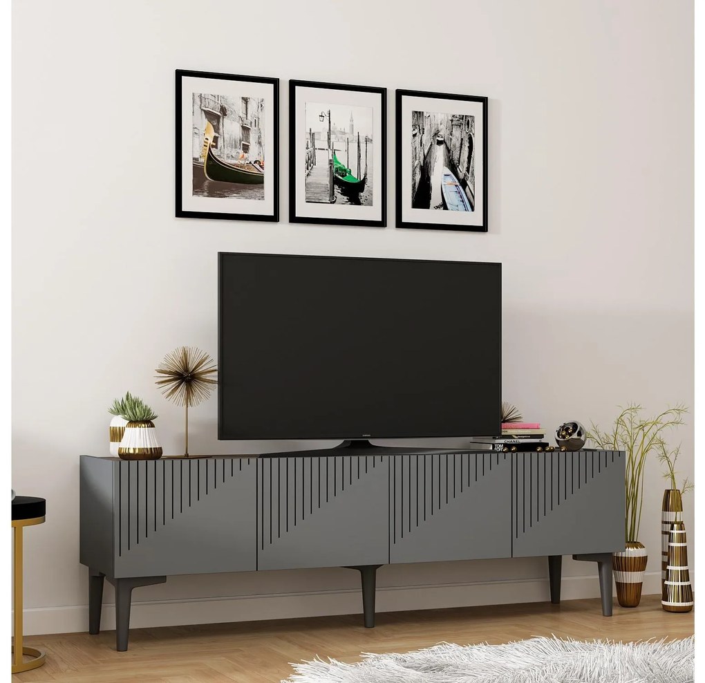 Masă TV/Dulap Tomune 4 (antracit + Nuc) . 1095230