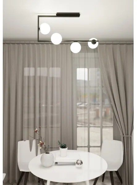 Lustră pe tijă SOMA 4xE14/10W/230V negru/alb