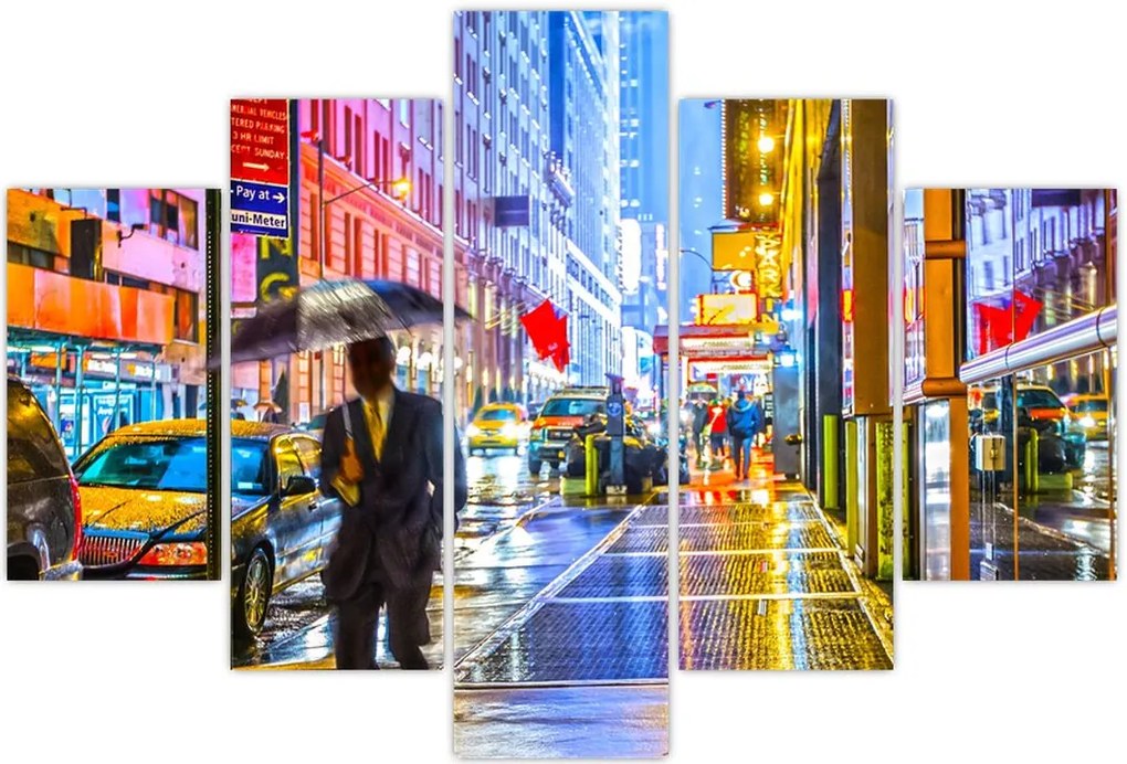 Tablou - Oraș în lumina neoanelor (150x105 cm)