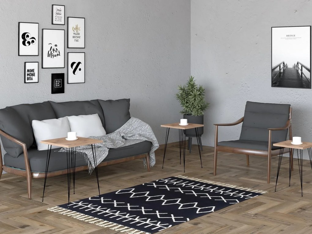 Set 3buc. măsuțe cafea Pakamo (negru + pin atlantic). 1094319