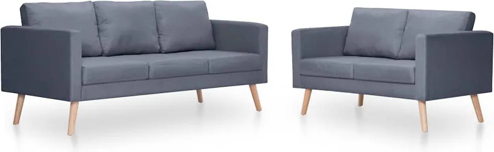 vidaXL Set canapele cu 2 locuri și 3 locuri, textil, gri închis