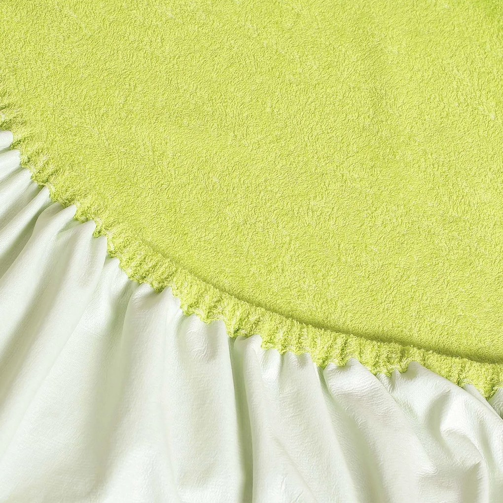 Goldea cearceaf de pat impermeabil din frotir - verde lime 180 x 200 cm