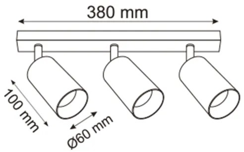 Spot Zuma Line 2211BD-3-BK REN 3xGU10/50W/230V negru/gri