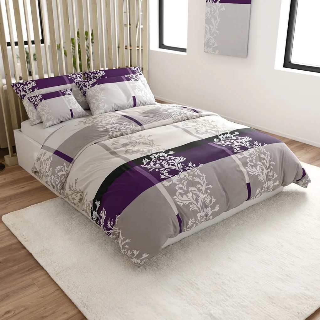 Lenjerie de pat din bumbac DELUXE violet Dimensiune lenjerie de pat: 70 x 90 cm | 140 x 200 cm