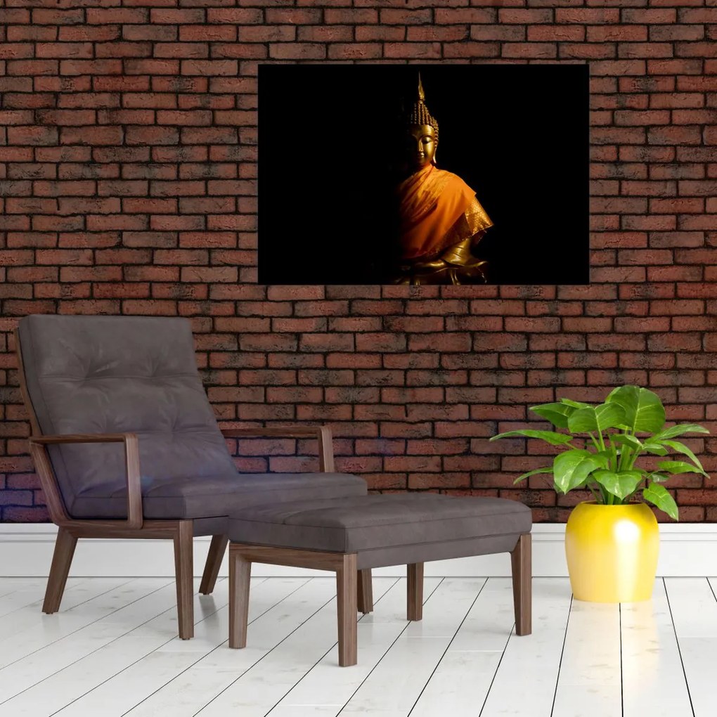 Tablou - Statuia lui Buddha de aur (90x60 cm)