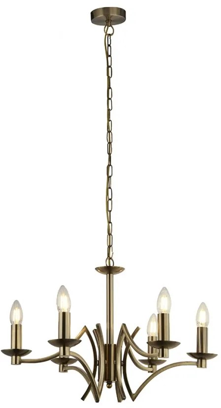 Candelabru clasic cu 6 brate stil elegant Ascot alama antic 41312-6AB SRT