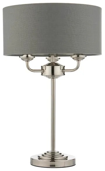 Lampă de masă Endon 99149 HIGHCLERE 3xE14/18W/230V gri/crom lucios