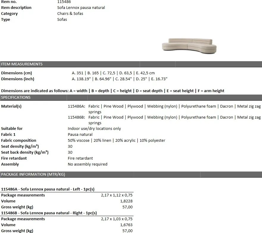Canapea design modern Lennox 115486 HZ