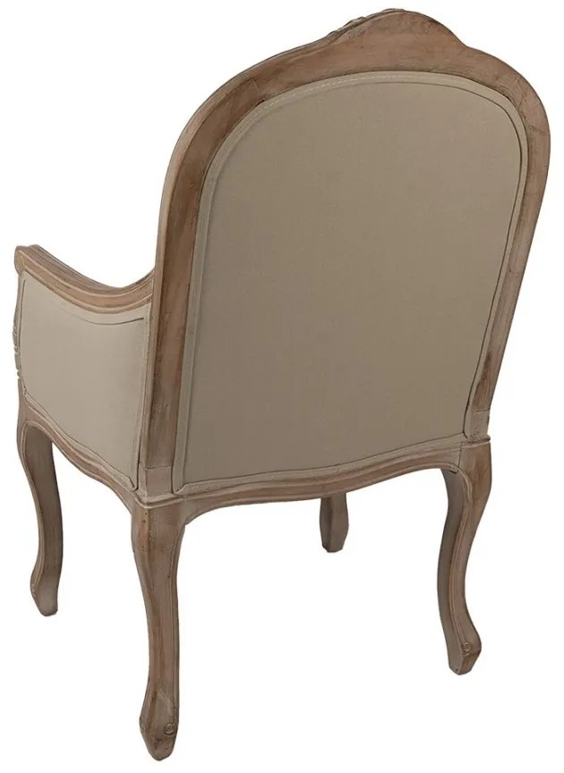 Fotoliu shabby chic, bej, stofa, 62x58x101 cm