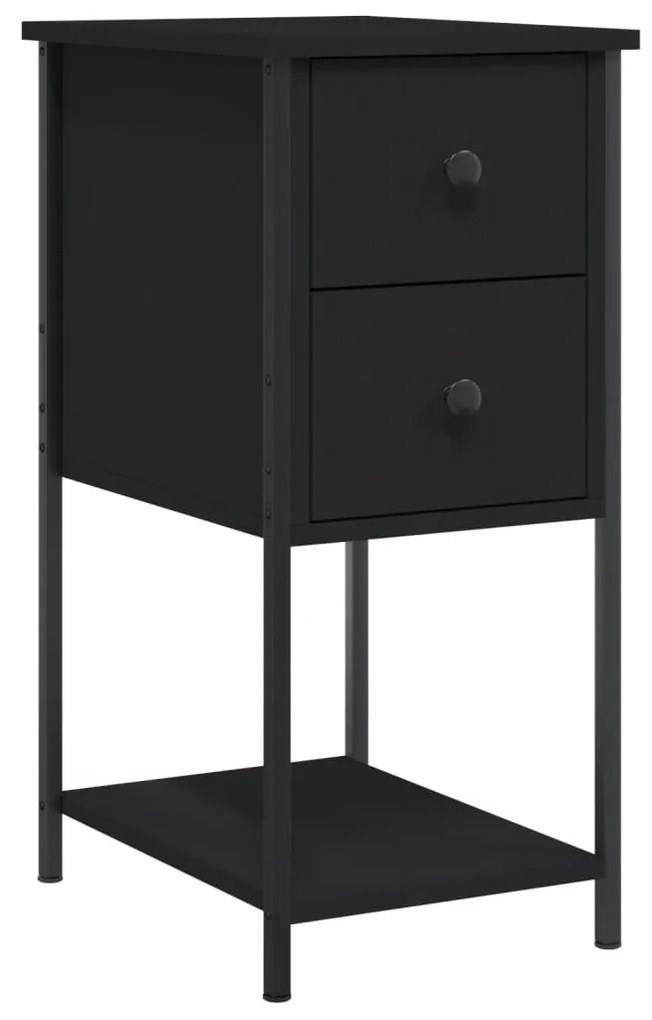 826093 vidaXL Noptieră, negru, 32x42x70 cm, lemn compozit