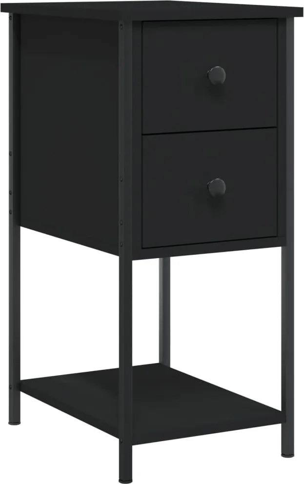 vidaXL Noptieră, negru, 32x42x70 cm, lemn compozit