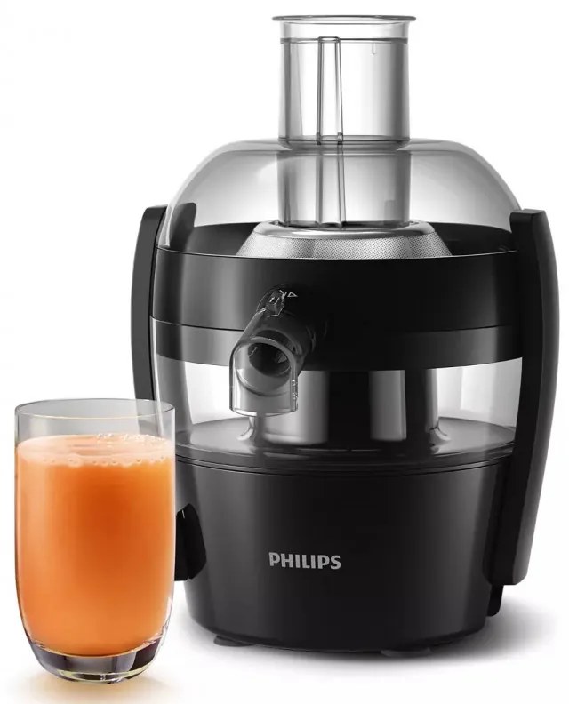 Storcator de fructe Philips HR1832/00, 500W, 1.5L, QuickClean, Fara picurare, Negru