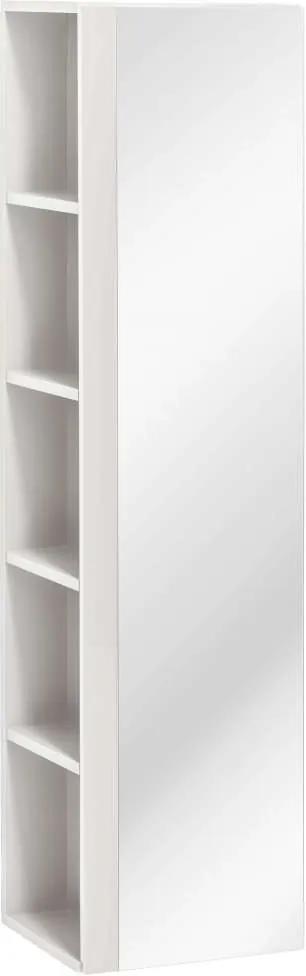 Dulap înalt suspendat cu oglindă Twist White, 35x138x30 cm, pal/ plastic, alb