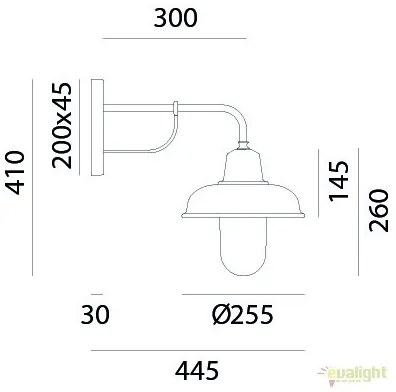 Aplica de perete cu protectie IP44, fabricata manual, diam.25,5cm, Contrada 243.25.OR