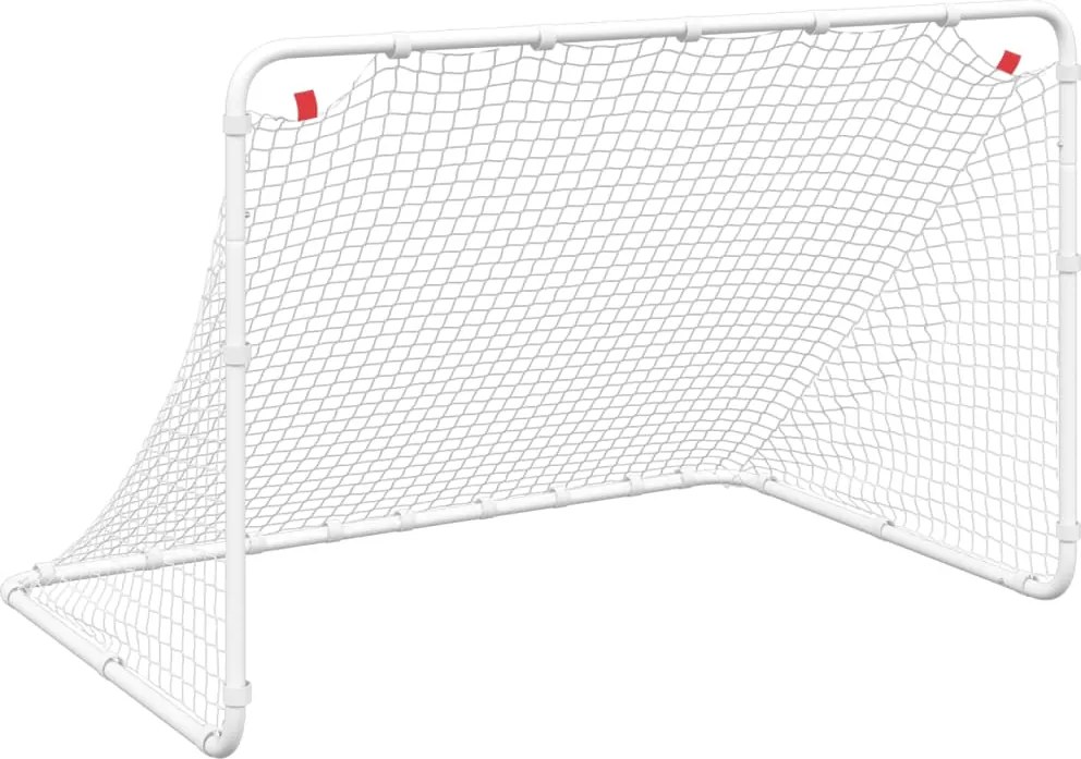 vidaXL Poartă de fotbal albă 122x81x81 cm oțel