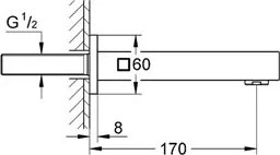 Pipa cada Grohe Eurocube-13303000