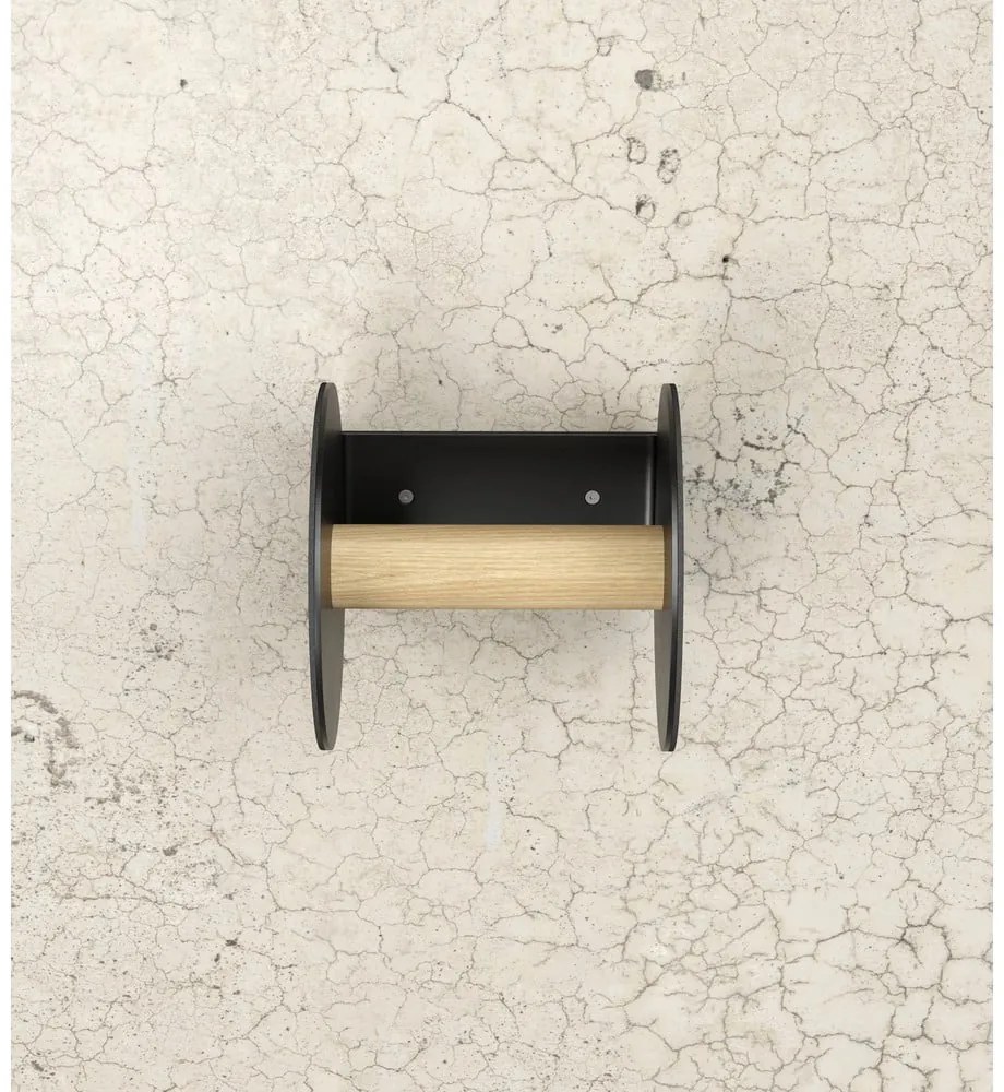 Suport pentru hârtie igienică negru de montat pe perete Bull – LIND DNA