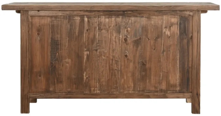 Bufet din lemn masiv reciclat sculptat manual, „Étable”