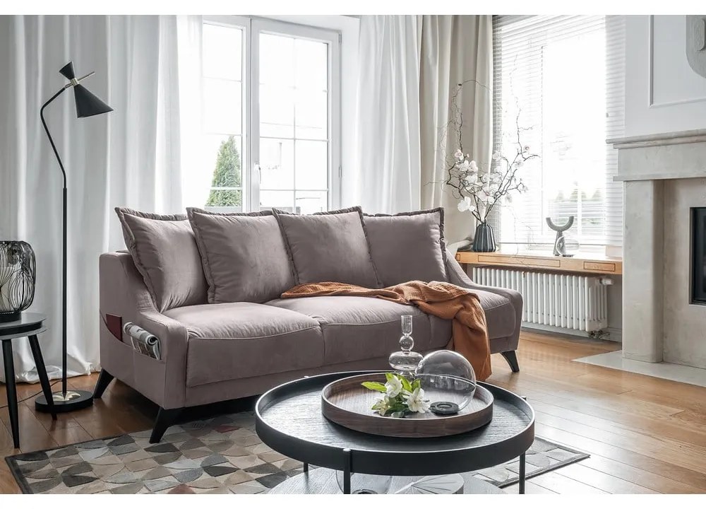Canapea din catifea Miuform Royal Rose, bej