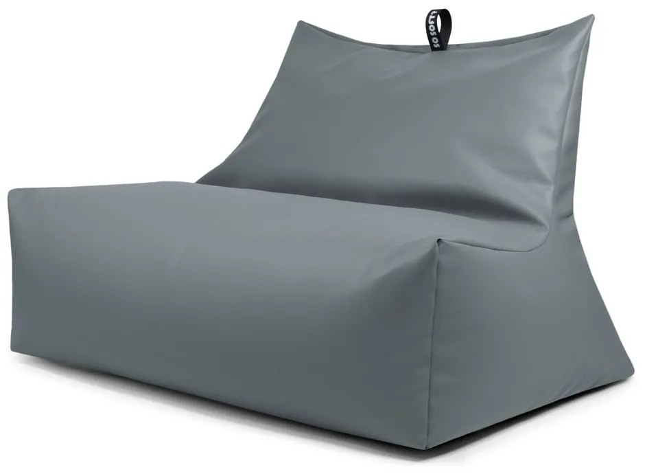 Fotoliu bean bag gri cu tapițerie din imitație de piele Icy Sofa – So Soft?