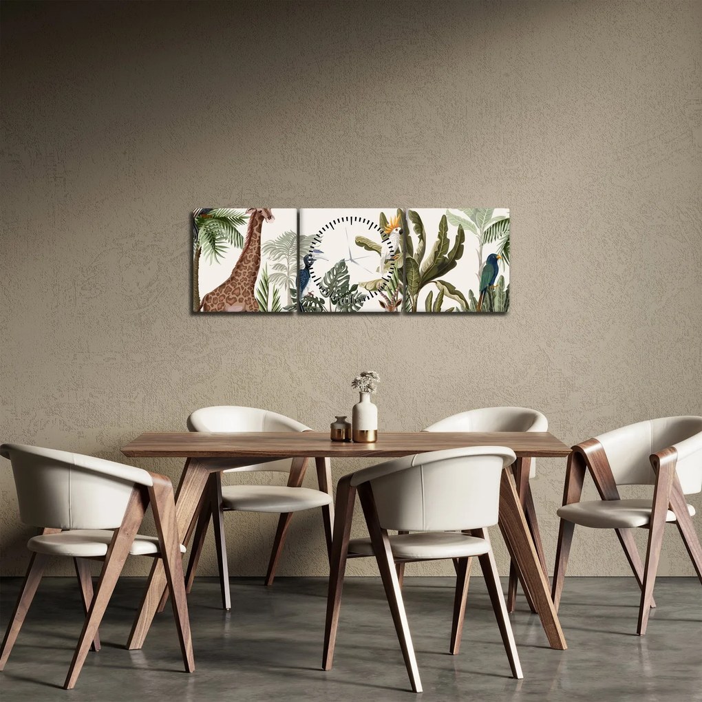 Tablou - Locuitorii africii (cu ceas) (90x30 cm)