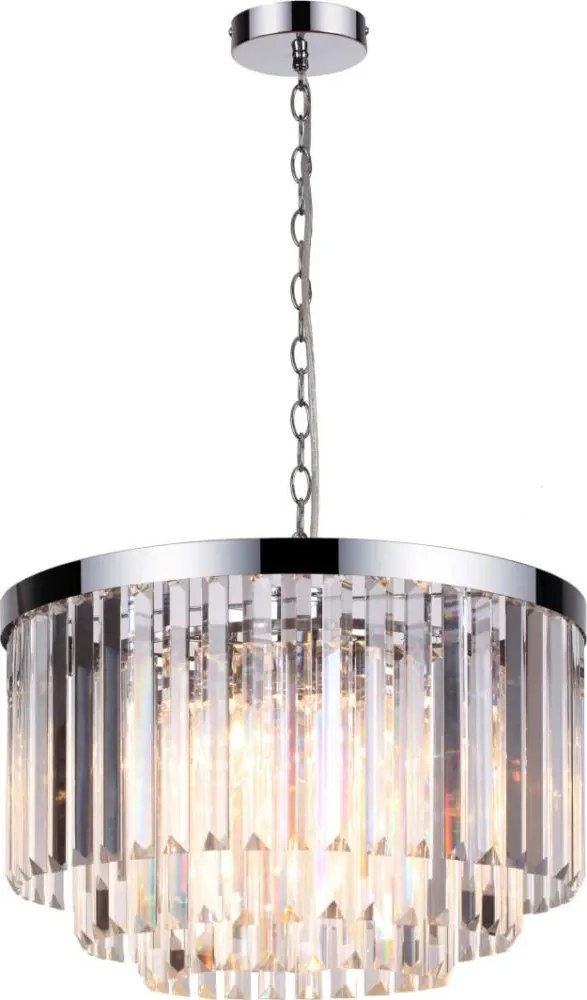 Candelabru pe lanț VETRO 5xE14/60W/230V, crom lucios