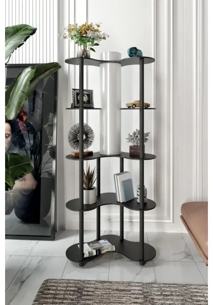 Lampă de podea cu polițe NOTO, 1xE27/40W/230V, neagră