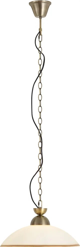 Lampă suspendată clasică bronz cu sticlă opal - Katarina