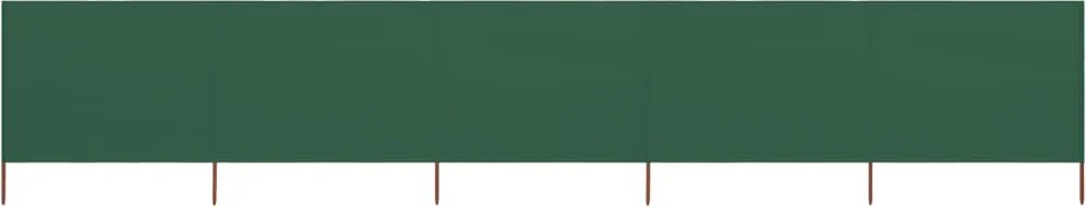 vidaXL Paravan anti-vânt cu 5 panouri, verde, 600 x 160 cm, textil