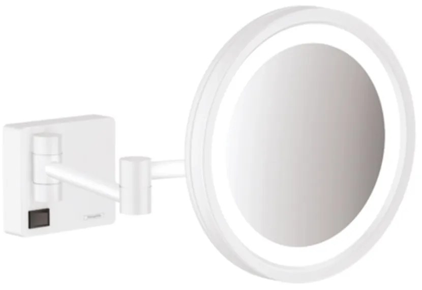Oglinda cosmetica Hansgrohe AddStoris cu LED alb mat