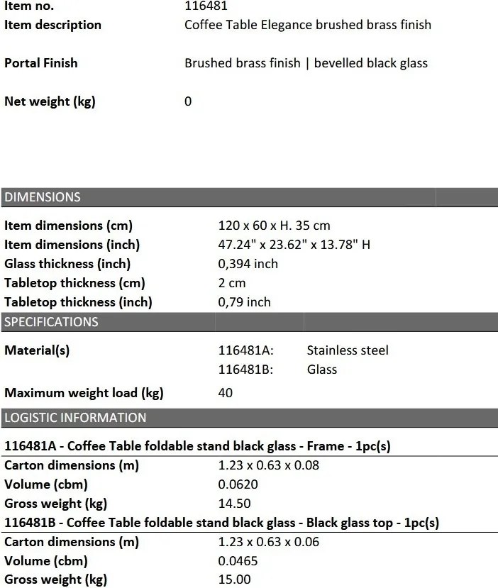 Masuta de cafea design LUX Elegance