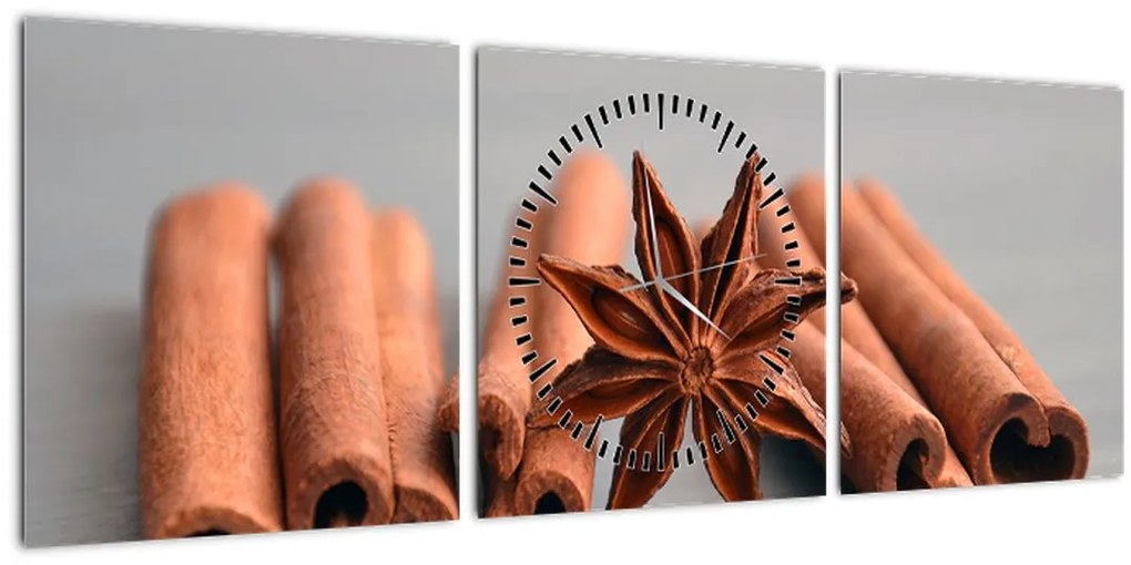 Tablou cu scorțișoară (cu ceas) (90x30 cm)