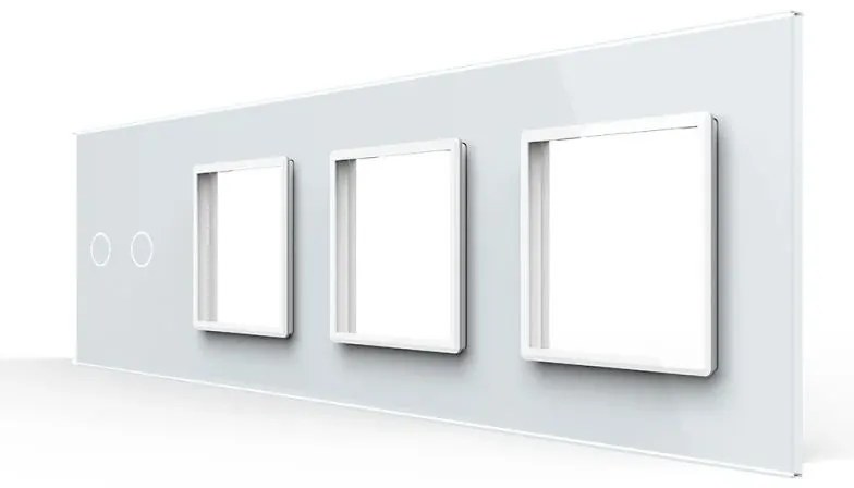 Panou Intrerupator Dublu + 3 Prize LIVOLO din Sticla, Standard German