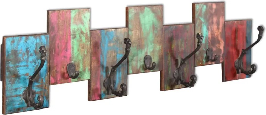 vidaXL Cuier cu 7 cârlige, lemn masiv reciclat