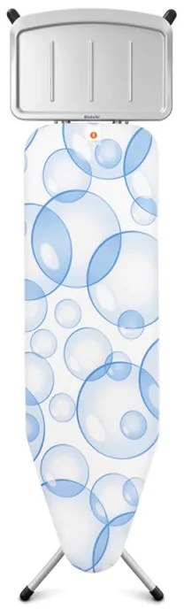 Masa de calcat Brabantia B 90300120, 124x38 cm, 7 pozitii de reglare, Suport generator de abur, PerfectFlow, Alb/Albastru