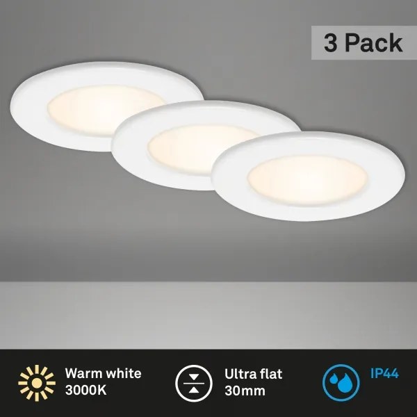 Set 3x spoturi LED încastrate pentru baie 6W/230V 3000K IP44 alb