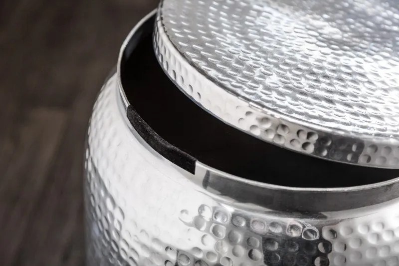 Masuta auxiliara design unicat Orient Storage 35cm, argintiu